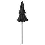 3-Tier Garden Parasol with Aluminium Pole Black 2 m 313858