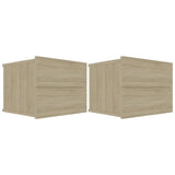 Bedside Cabinets 2 pcs Sonoma Oak 40x30x30 cm Engineered Wood 801060