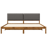 Bed Frame with Upholstered Headboard Natural and Light Grey 3405036