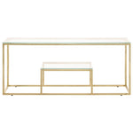 ZNTS Coffee Table Gold Stainless Steel and Tempered Glass 350018