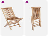 Garden Furniture Set 9 pcs Natural Solid Teak Wood 3418863