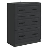 Drawer Cabinet Black 66 x 34.5 x 87 cm Engineered Wood 895756