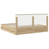 Bed Frame with Drawer Sonoma Oak 200 x 200 cm Engineer Wood 3411084