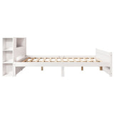 Bookcase Bed without Mattress White 140x200cm Solid Wood Pine 3322438
