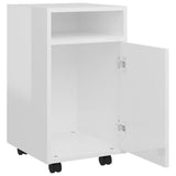 ZNTS Side Cabinet with Wheels High Gloss White 33x38x60 cm Engineered Wood 803053