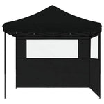 ZNTS Foldable Party Tent Pop-Up with 2 Sidewalls Black 4004927