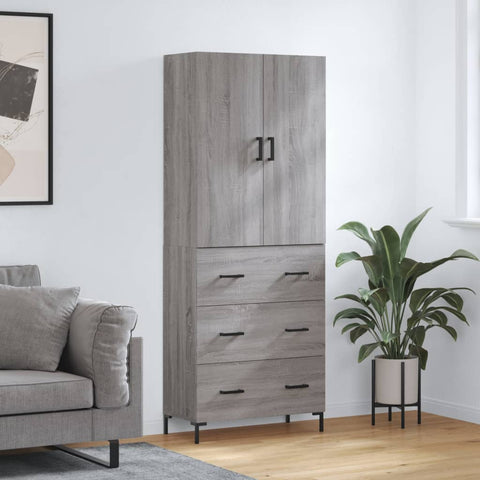 Highboard Grey Sonoma 69.5x34x180 cm Engineered Wood 3195849