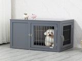 Furniture Style Dog Crate for Small and Medium Dogs, End Table Pet Cage with Two Lockable Doors T3398P376407