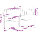 Upholstered Headboard Dark Grey 160 cm Solid Pine Wood 879220
