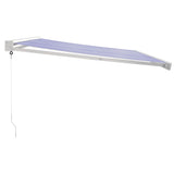 Retractable Awning Blue and White 4x3 m Fabric and Aluminium 3154523