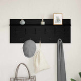 Wall-Mounted Coat Rack with Shelf Black Oak 100 x 40 x 12 cm 874444