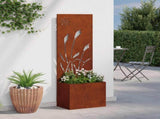 Garden Privacy Screen Rusty 50 x 32 x 150 cm Weathering steel 876433