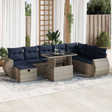 9 Piece Garden Sofa Set with Cushions Brown Poly Rattan Acacia 3327921