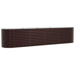 Garden Raised Bed Brown 400 x 80 x 81 cm Steel 42008132