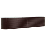Garden Raised Bed Brown 400 x 80 x 81 cm Steel 42008132