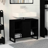 Bathroom Cabinet Black 80 x 33 x 60 cm Engineered Wood 873900