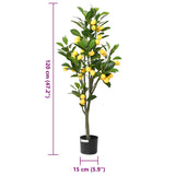 Artificial Lemon Tree 136 Leaves 120 cm Green 4103589