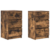 Bedside Cabinets with 3 Drawers 2 pcs Smoked Oak 39x35x65 cm 861346