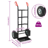 Extendable Hand Trolley Black and Red 57 x 46 x 113 cm Steel 4019013