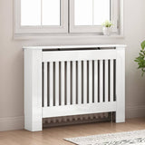 Radiator Cover High Gloss White 112 x 19 x 81.5 cm 884107