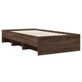 Bed Frame without Mattress Brown Oak 75x190 cm Small Single Engineered Wood 3295715