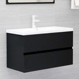 Sink Cabinet Black Engineered wood Standard Sink Cabinet 804747