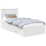Bed Frame with Headboard White 90 x 200 cm Engineered Wood 3410940