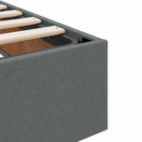 Storage Bed with Headboard Dark Grey 135 x 190 cm Fabric 3370047