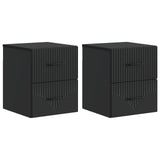 Wall-Mounted Bedside Cabinet 2 pcs Black 34.5 x 33 x 40 cm 898978