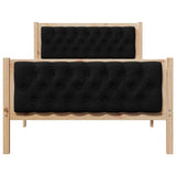 Bed Frame with Headboard Black 100 x 200 cm Solid Pine Wood 878421