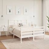 Bed Frame without Mattress White Solid Wood 120x190 cm Small Double 3105831