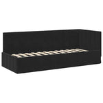 Corner Bed Frame with Headboard Black 80 x 200 cm Velvet 42016292
