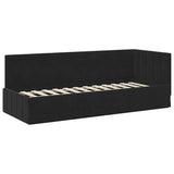 Corner Bed Frame with Headboard Black 80 x 200 cm Velvet 42016292