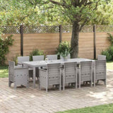 Garden Dining Set 11 pcs Light Grey Polypropylene 3378607