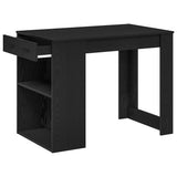 Desk with Drawer and Shelf Black Oak 102x62x77.5 cm Engineered Wood 858687