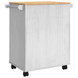 Kitchen Trolley FLORO White 72.5 x 45 x 80 cm Solid Pine Wood 42011250