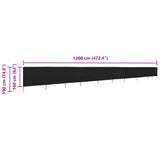 Wind Screen Black Non-woven fabric, Wood Extra Long Foldable 47202