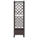 Raised Bed with Trellis and Roof Brown 124 x 40 x 129 cm PP 3423017