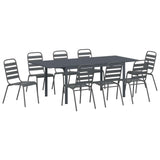 Garden Dining Set 9 pcs Anthracite Powder-coated Steel 3378827