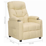 Recliner Chair Cream Fabric 339091