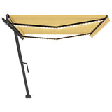 Manual Retractable Awning with LED 500x300 cm Yellow and White 3069783