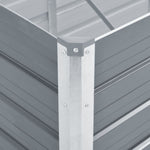 Garden Raised Bed Galvanised Steel 480x80x45 cm Grey 47064