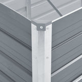 47068 Garden Raised Bed Galvanised Steel 480x80x77 cm Grey