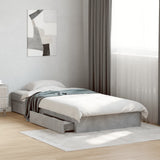 Bed Frame with Drawers without Mattress Concrete Grey 100x200 cm 3280674