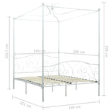 Bed Frame without Mattress with Canopy White 140x200 cm Metal 284471