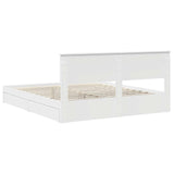 Storage Bed with Headboard White 200 x 200 cm Engineered Wood 3408424