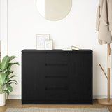 Sideboard with Drawers Black Oak 100.5x35x76 cm Engineered Wood 3328445
