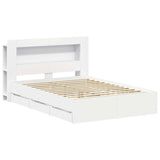 Bed Frame with Storage White 150 x 200 cm Engineered Wood 3434057