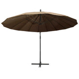 Garden Parasol Taupe Aluminium, Polyester Large Tiltable 47223