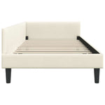 Corner Bed Frame Cream 100 x 200 cm Velvet and Engineered wood 42016171
